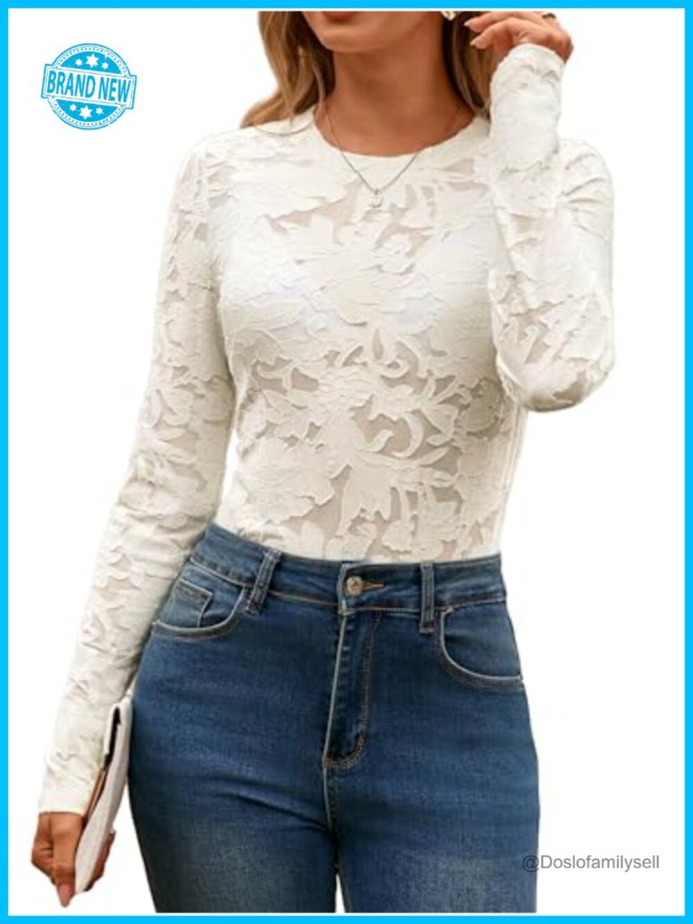 Womens Mesh Long Sleeve Lace See Through Blouse Floral Party Top